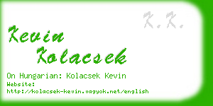 kevin kolacsek business card